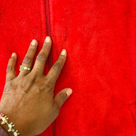 Champion Fresno State Bulldogs Jacket Fuzzy Cozy Mens Medium Embroidered Logo - Picture 9 of 15